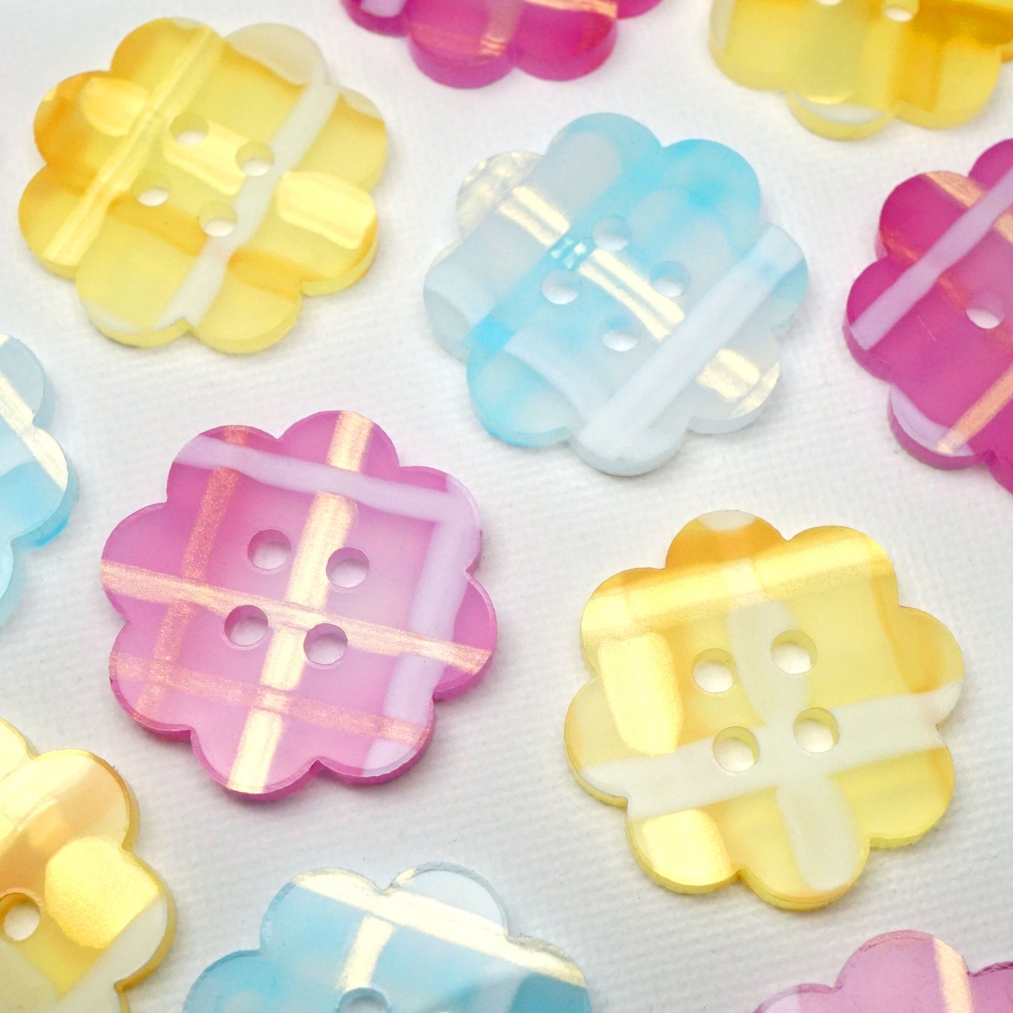 The Plaid Flower Button