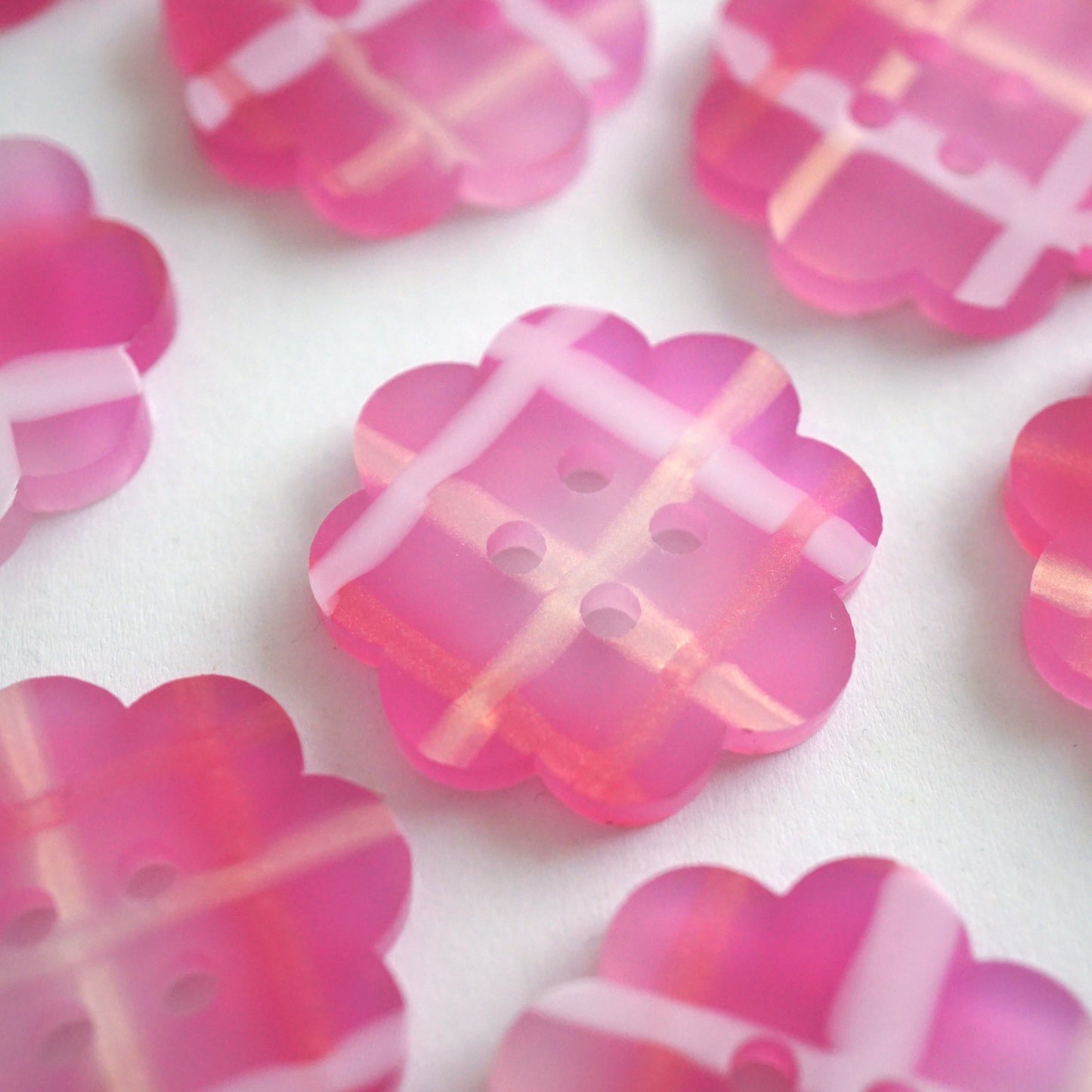 The Plaid Flower Button