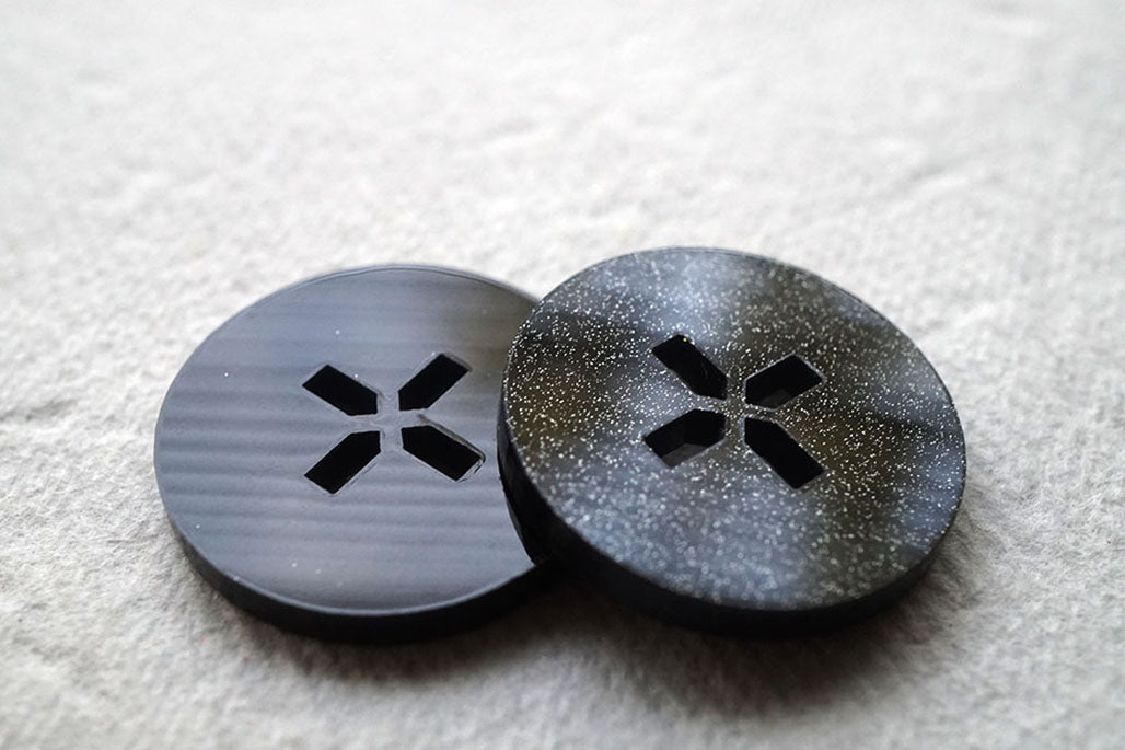 The Space Black Glitter Button