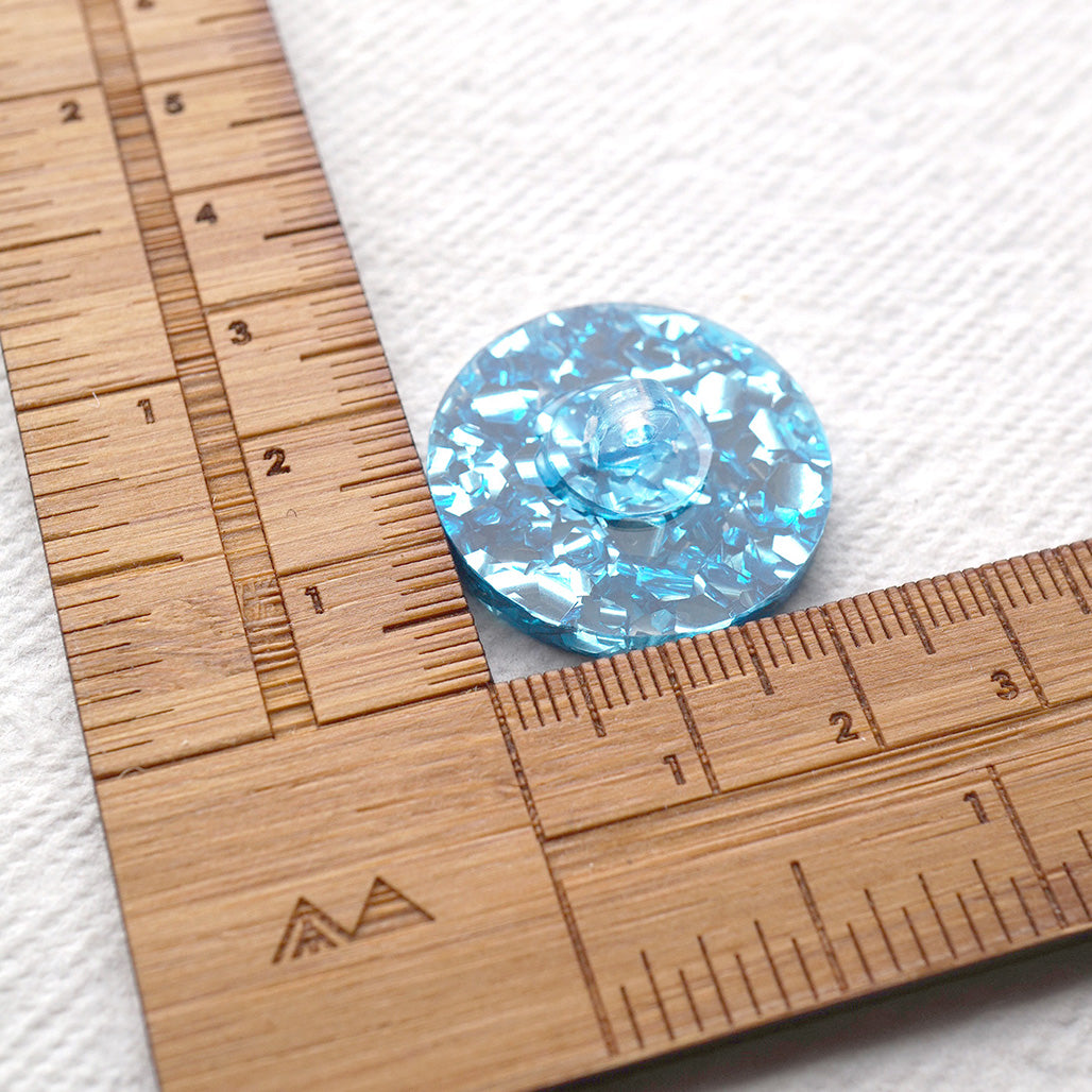 The Electric Blue Glitter Button