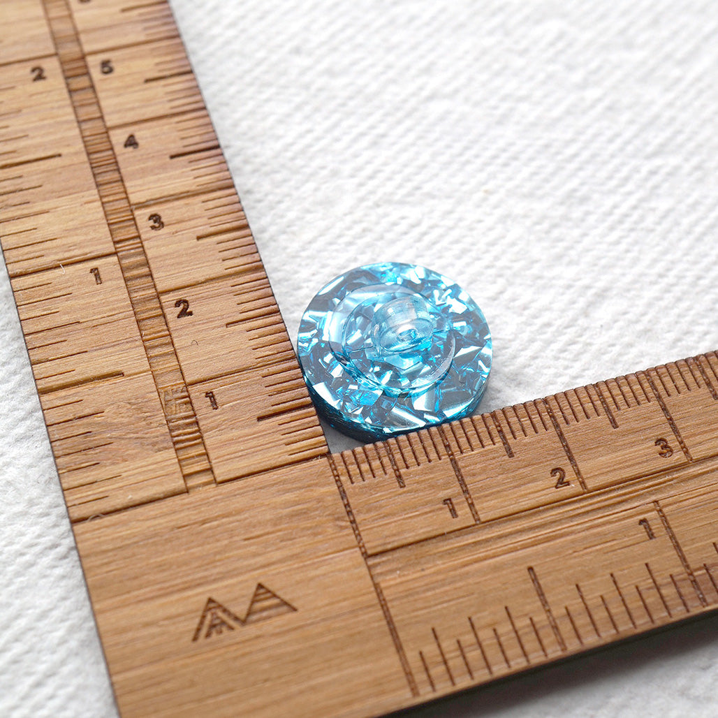 The Electric Blue Glitter Button