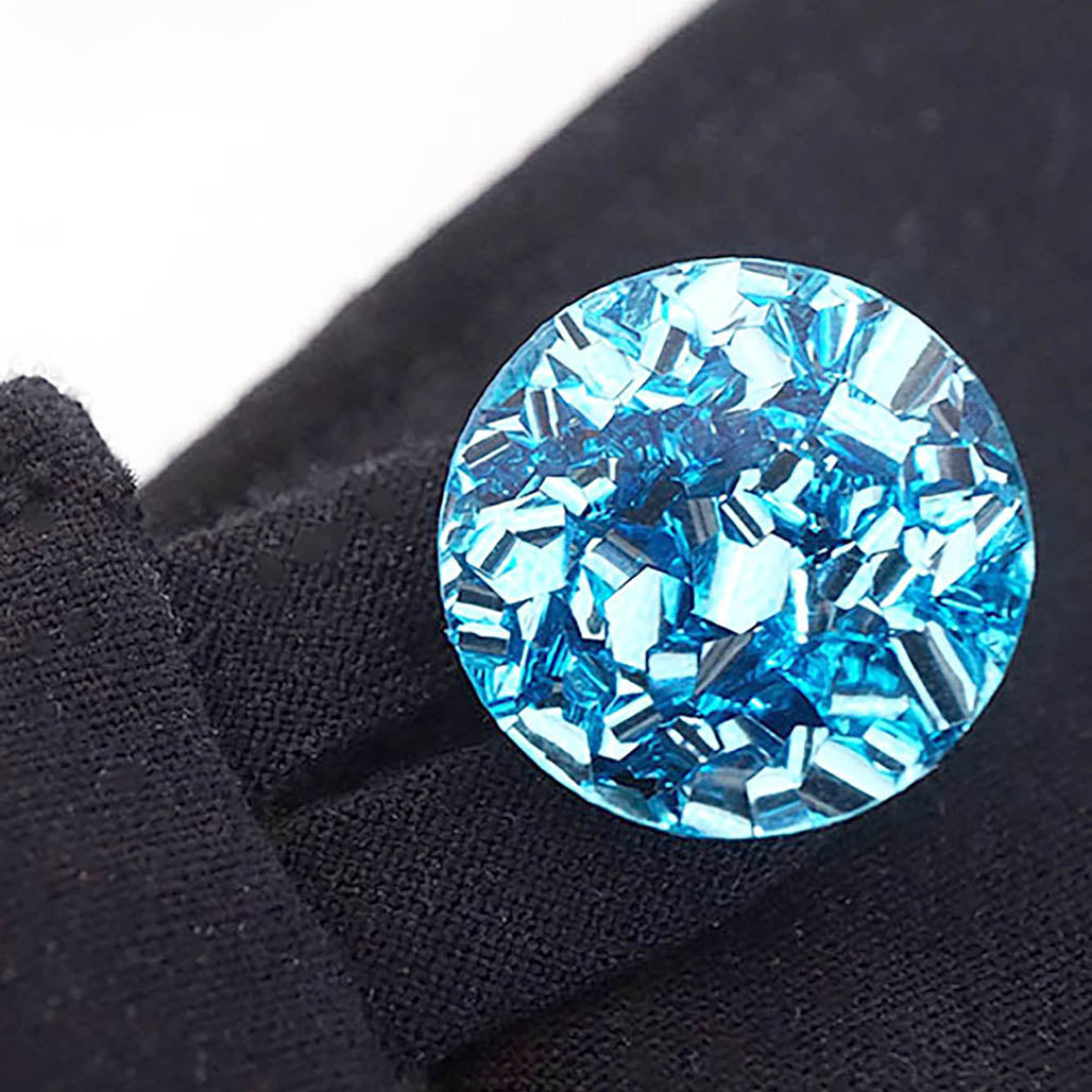 The Electric Blue Glitter Button